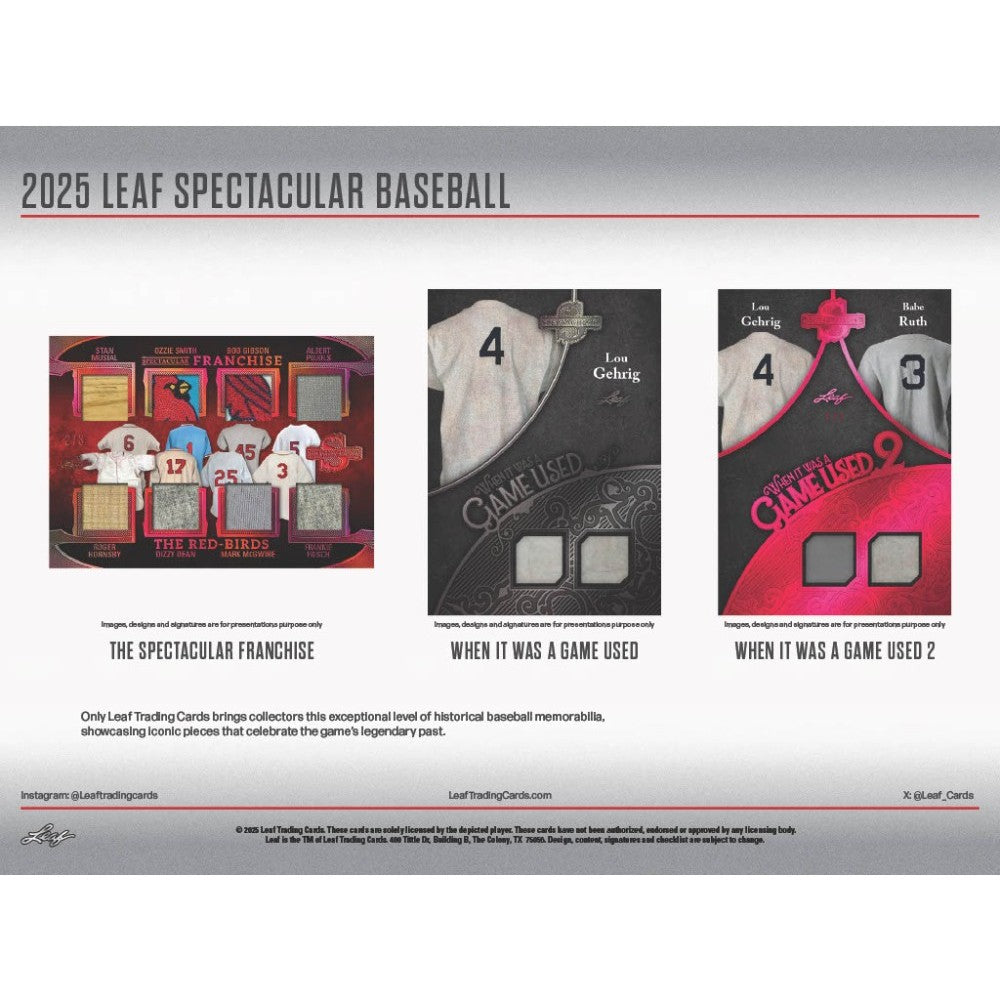 2025 Leaf Spectacular Baseball Hobby, 3 Box Case
