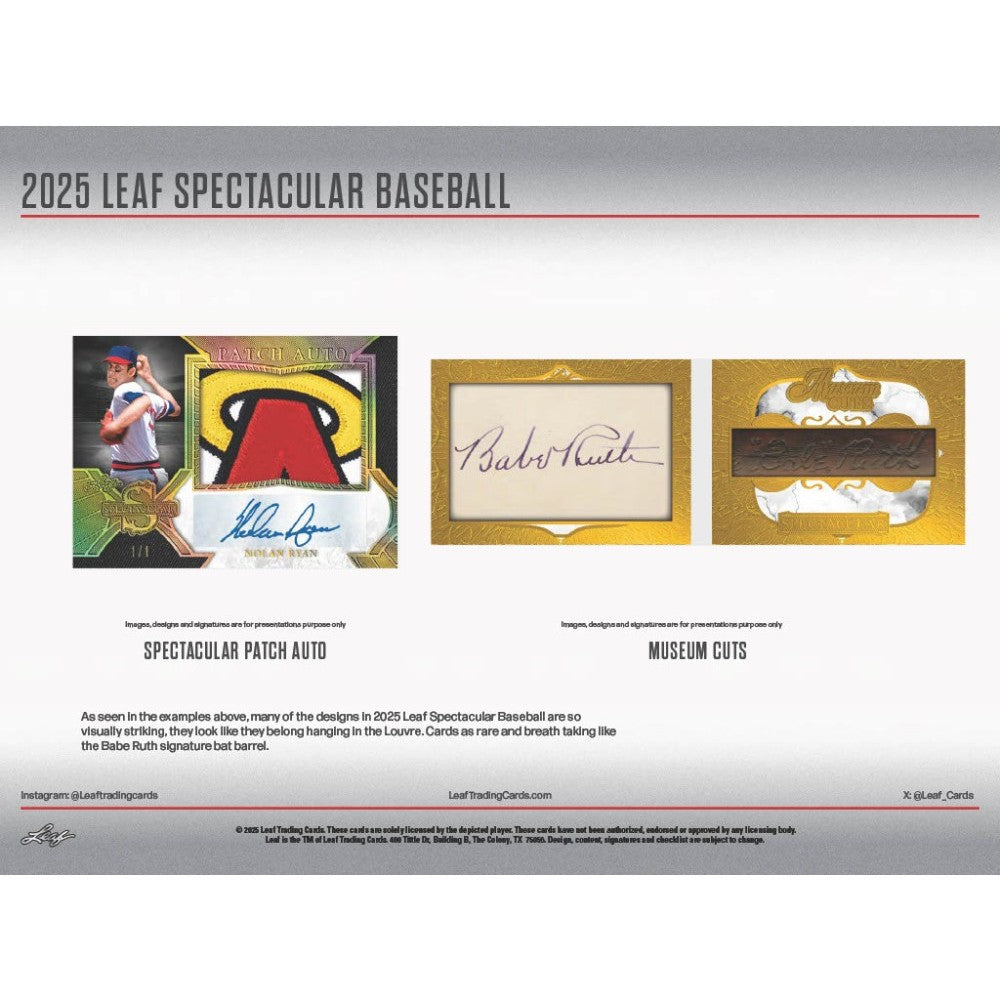 2025 Leaf Spectacular Baseball Hobby, 3 Box Case