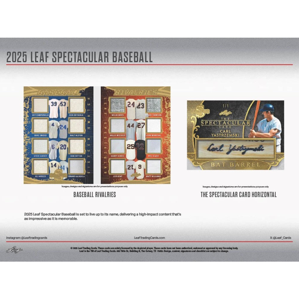 2025 Leaf Spectacular Baseball Hobby, 3 Box Case