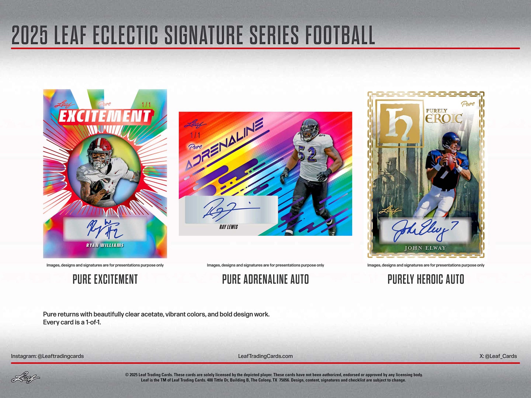 2025 Leaf Eclectic Signature Series Football Hobby, 10 Box Case