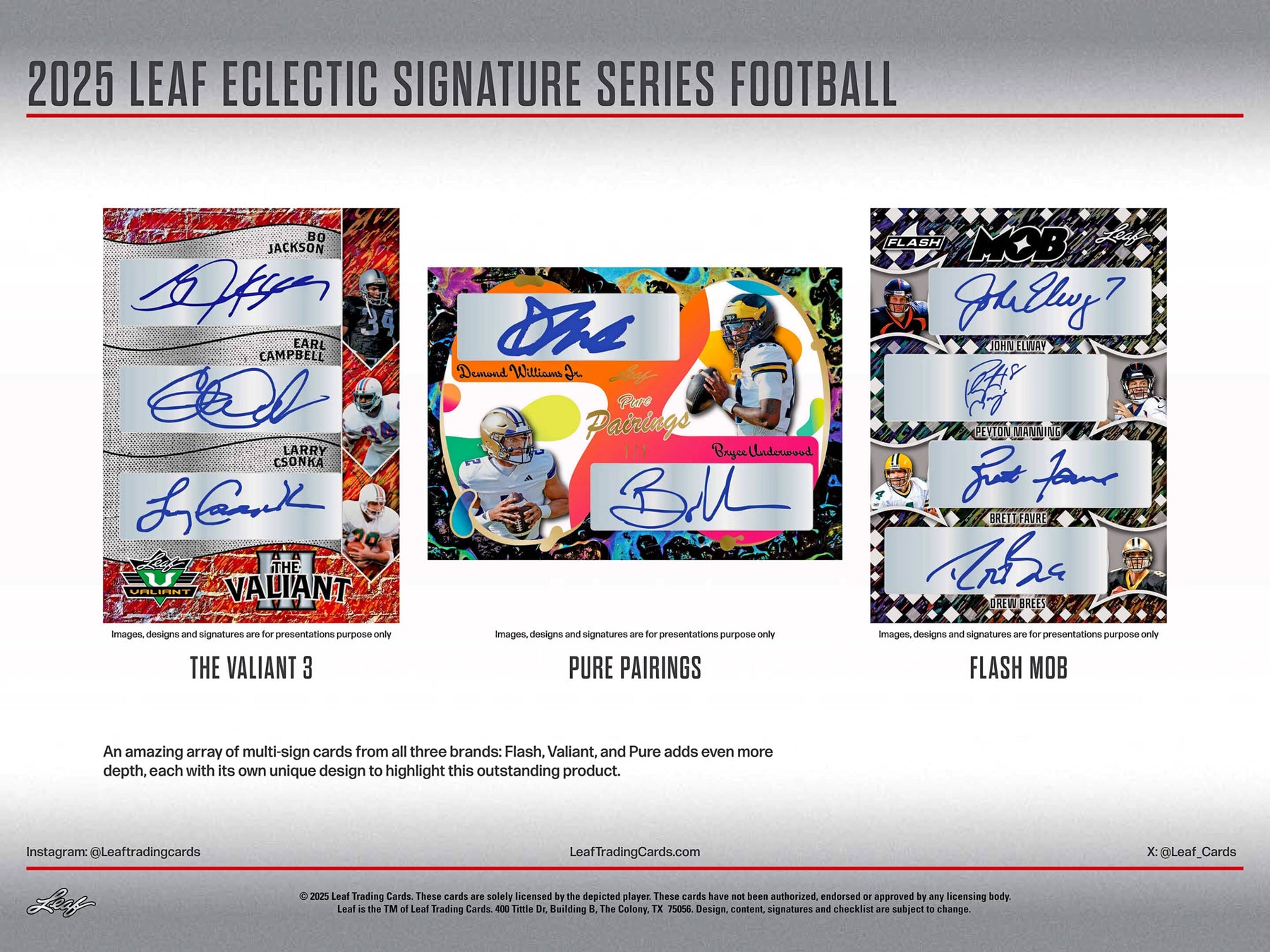 2025 Leaf Eclectic Signature Series Football Hobby, 10 Box Case