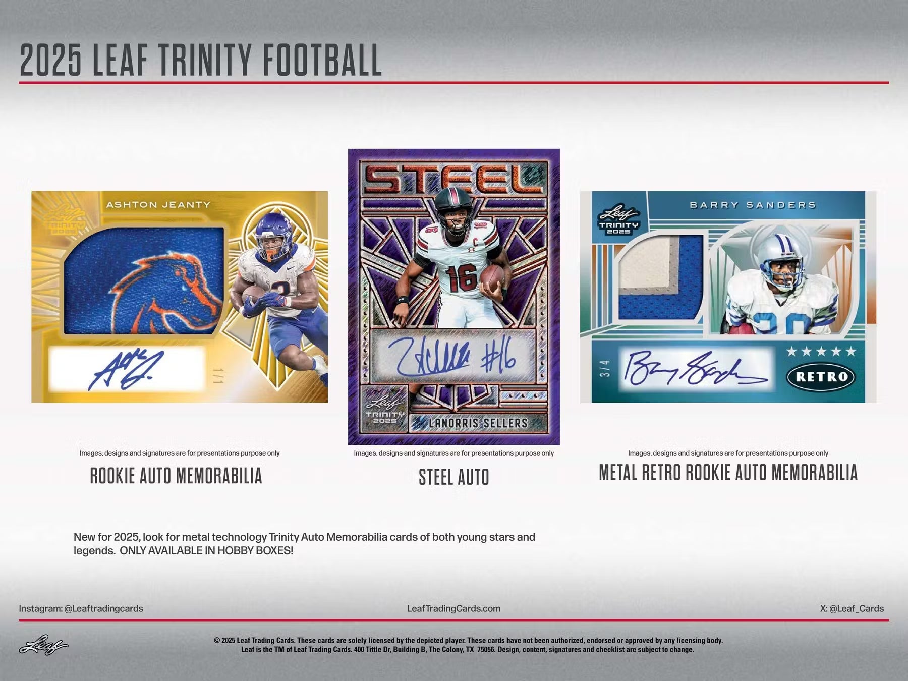 2025 Leaf Trinity Football Hobby, Box
