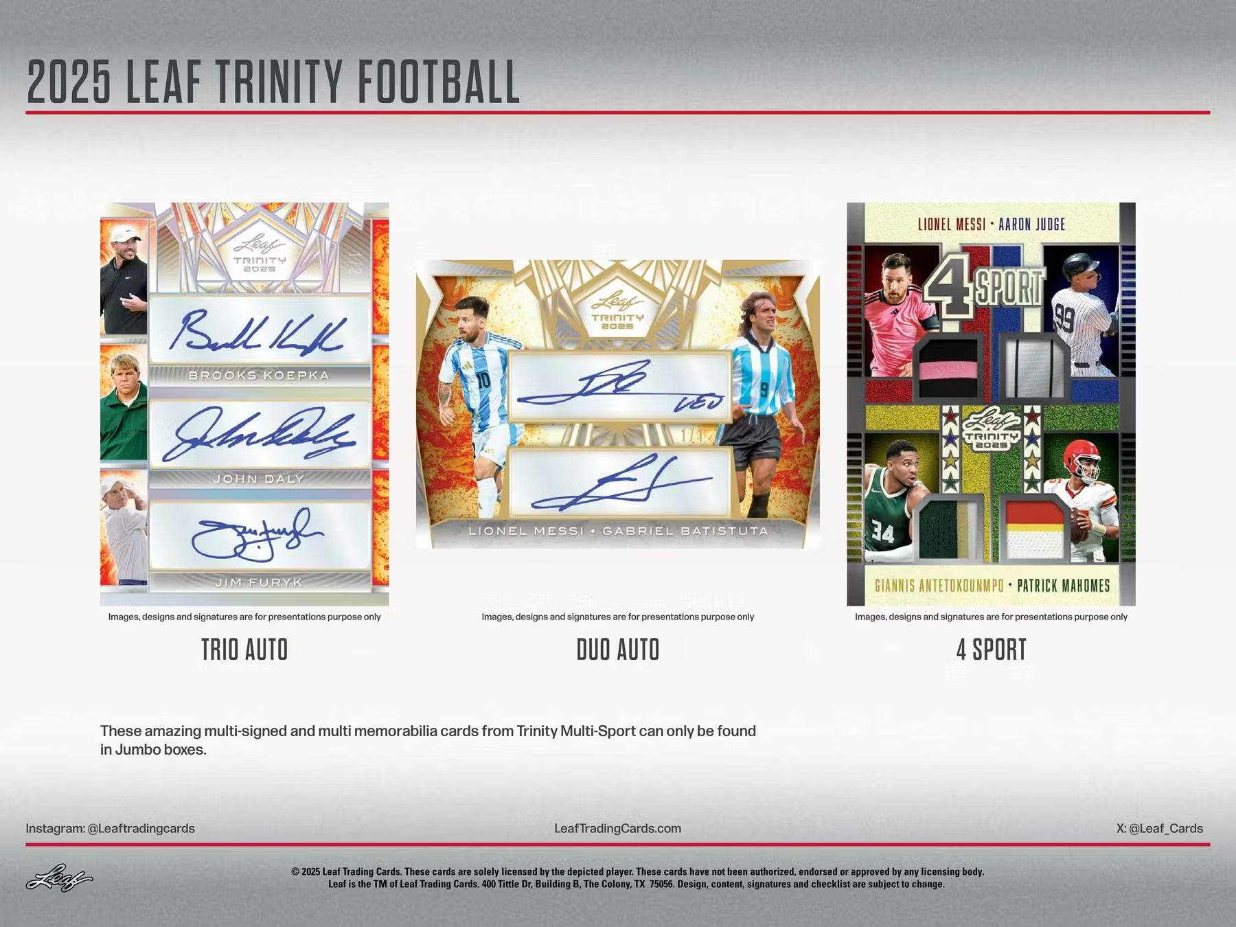 2025 Leaf Trinity Football Hobby, Box