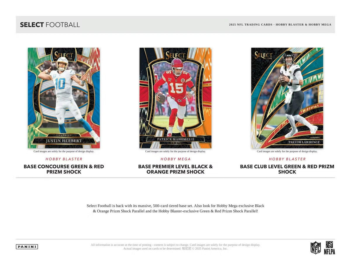 2025 Panini Select Football Hobby Mega, Box (Black & Orange Shock)