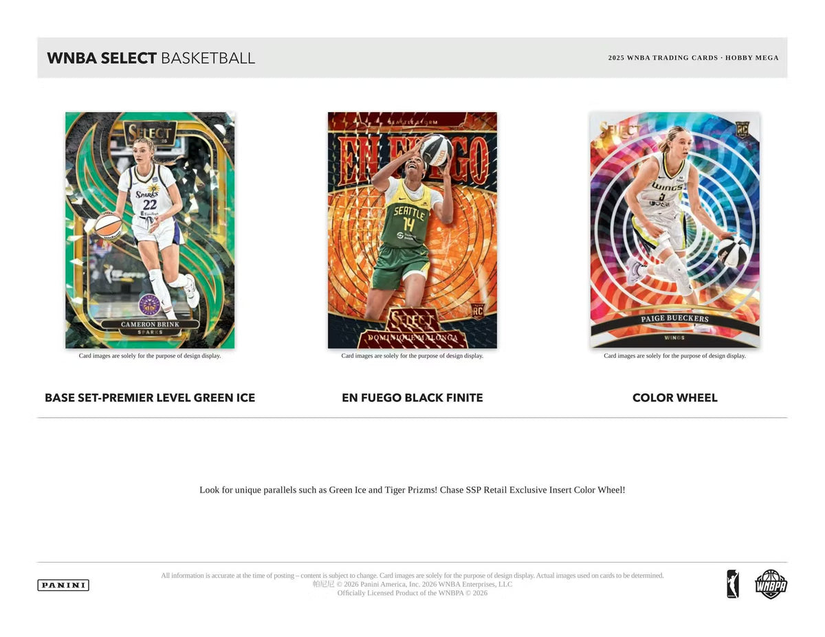 2025 Panini Select WNBA Basketball Hobby Mega, Box (Green Ice Prizms)