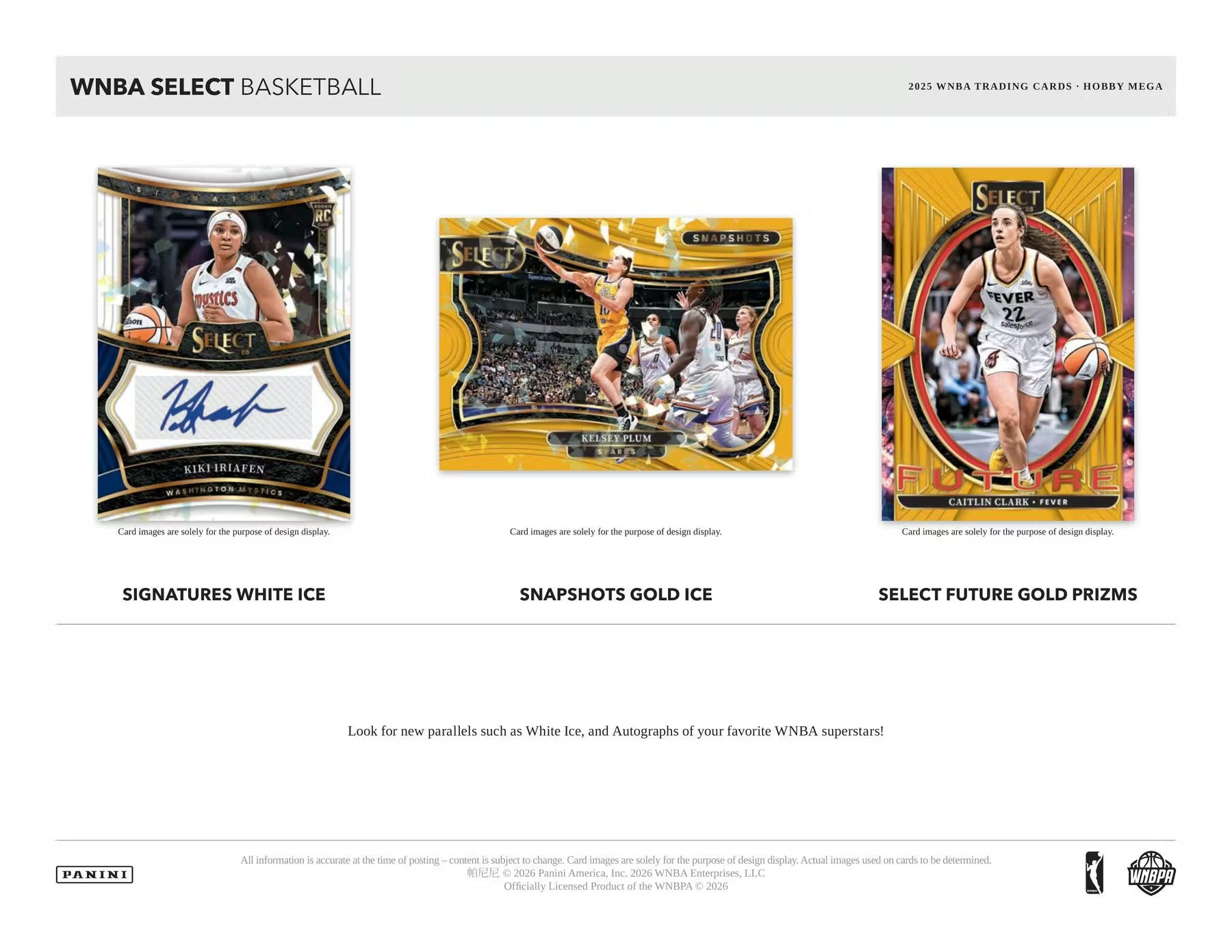 2025 Panini Select WNBA Basketball Hobby Mega, Box (Green Ice Prizms)