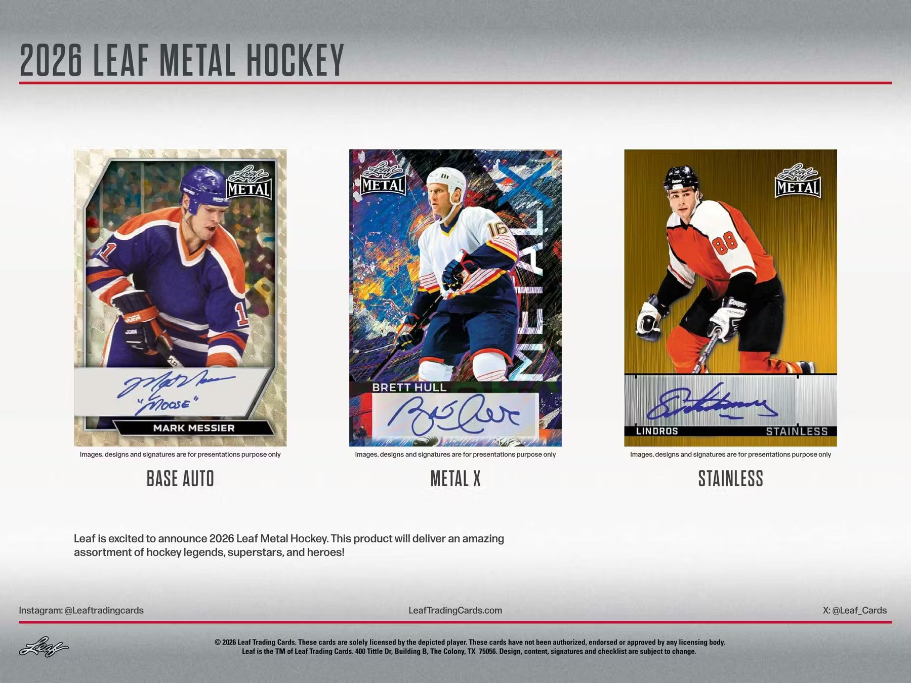 2026 Leaf Metal Hockey Hobby, 12 Box Case
