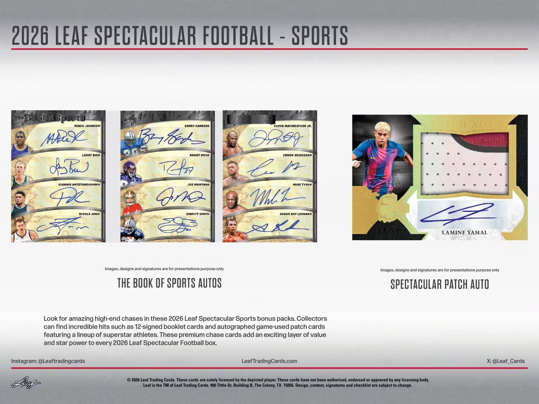 2026 Leaf Spectacular Football Hobby, Box