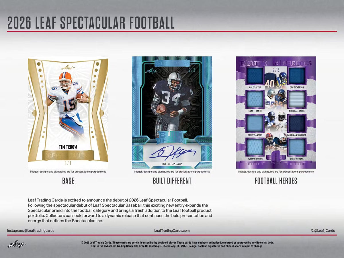 2026 Leaf Spectacular Football Hobby, Box