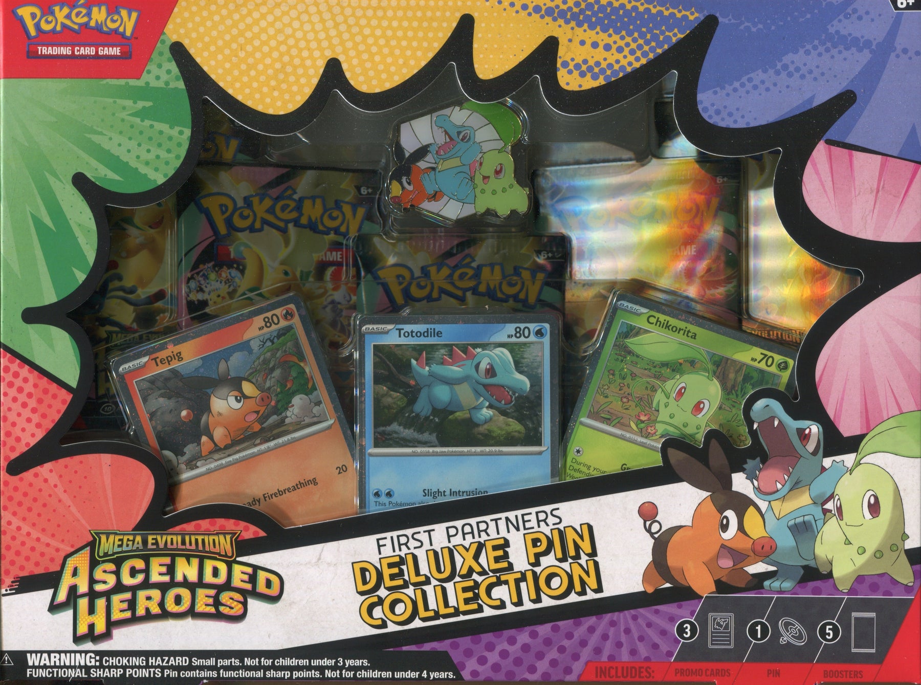 Pokemon Mega Evolution Ascended Heroes First Partners Deluxe Pin Collection, 6 Box Case