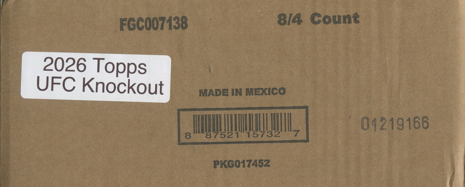 2026 Topps UFC Knockout Hobby, 8 Box Case