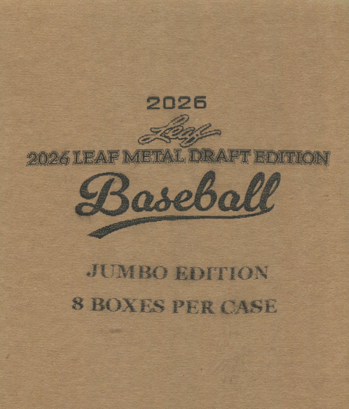 2026 Leaf Metal Draft Edition Baseball Jumbo, 8 Box Case