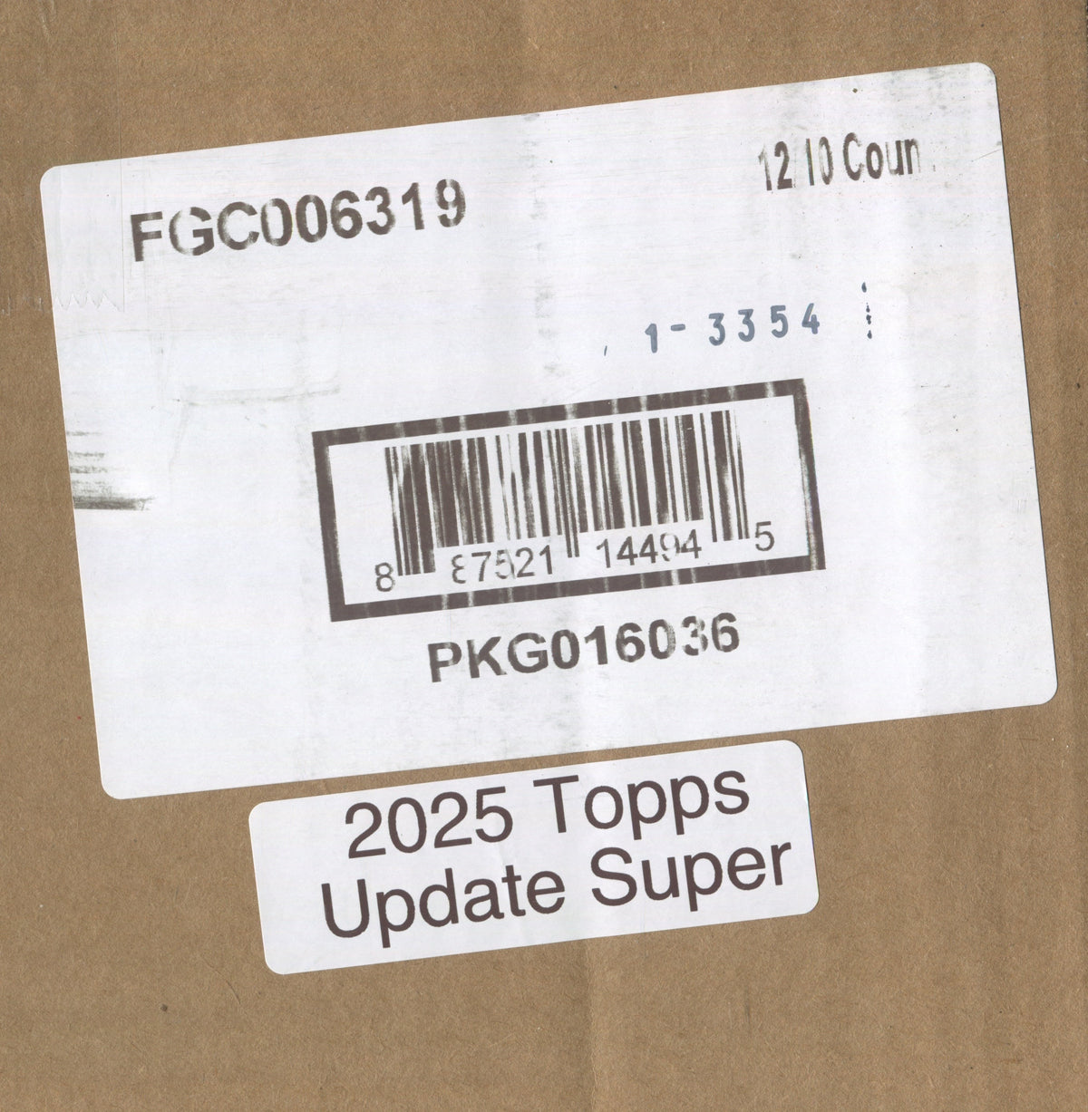 2025 Topps Update Series Baseball Super, 12 Box Case
