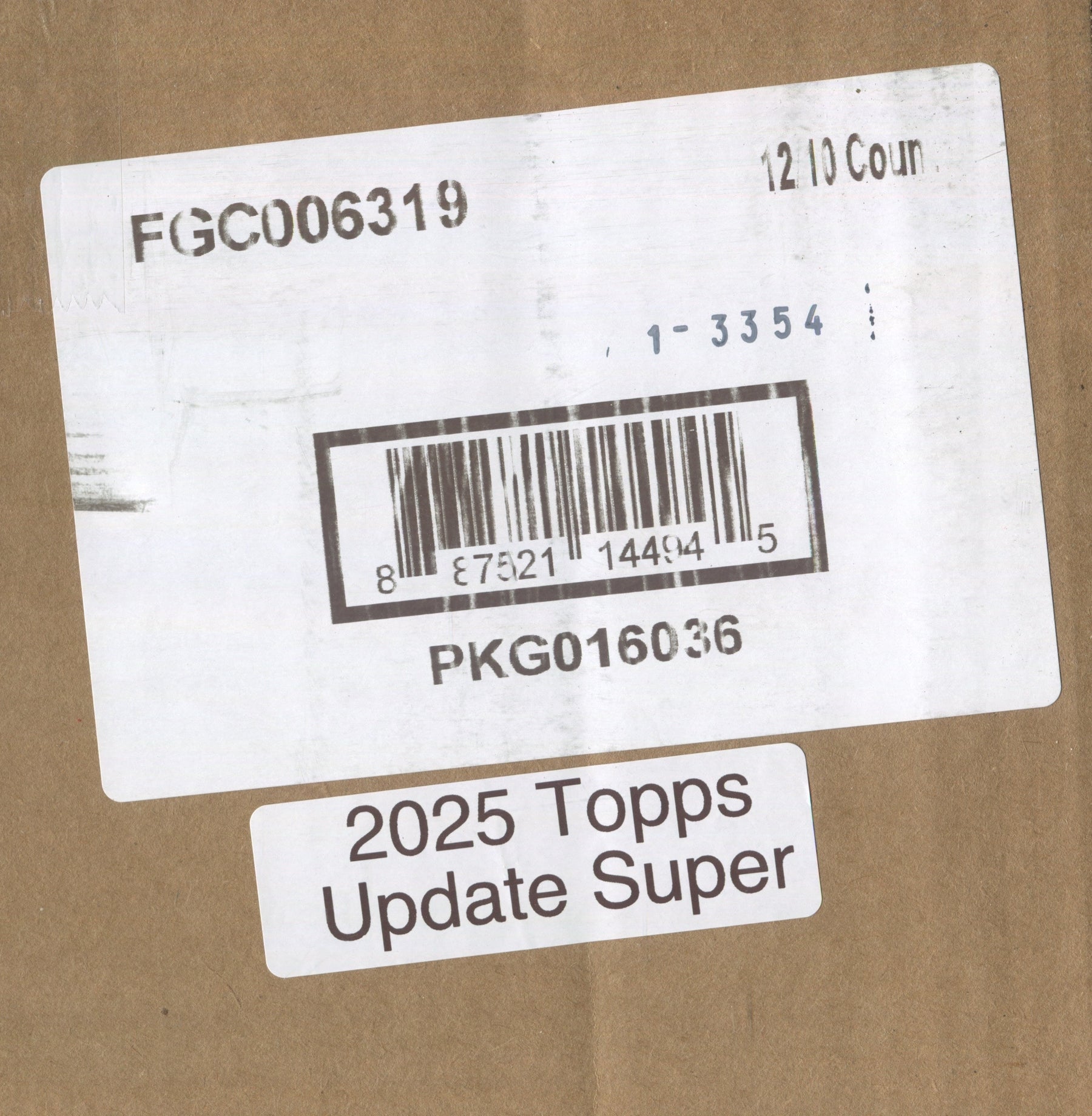 2025 Topps Update Series Baseball Super, 12 Box Case