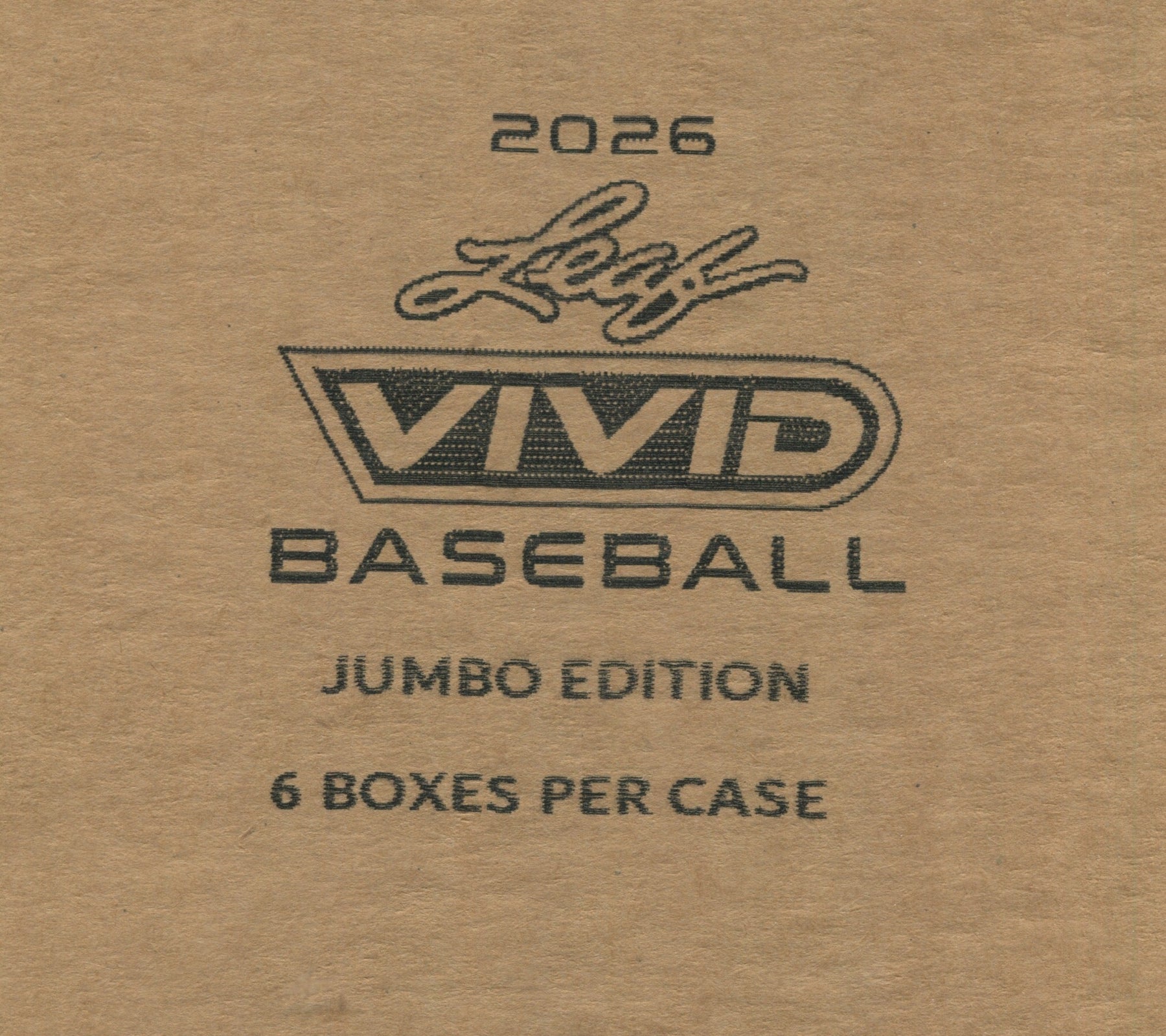 2026 Leaf Vivid Baseball Jumbo, 6 Box Case