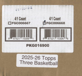 2025/26 Topps Three Basketball Hobby, 4 Box Case