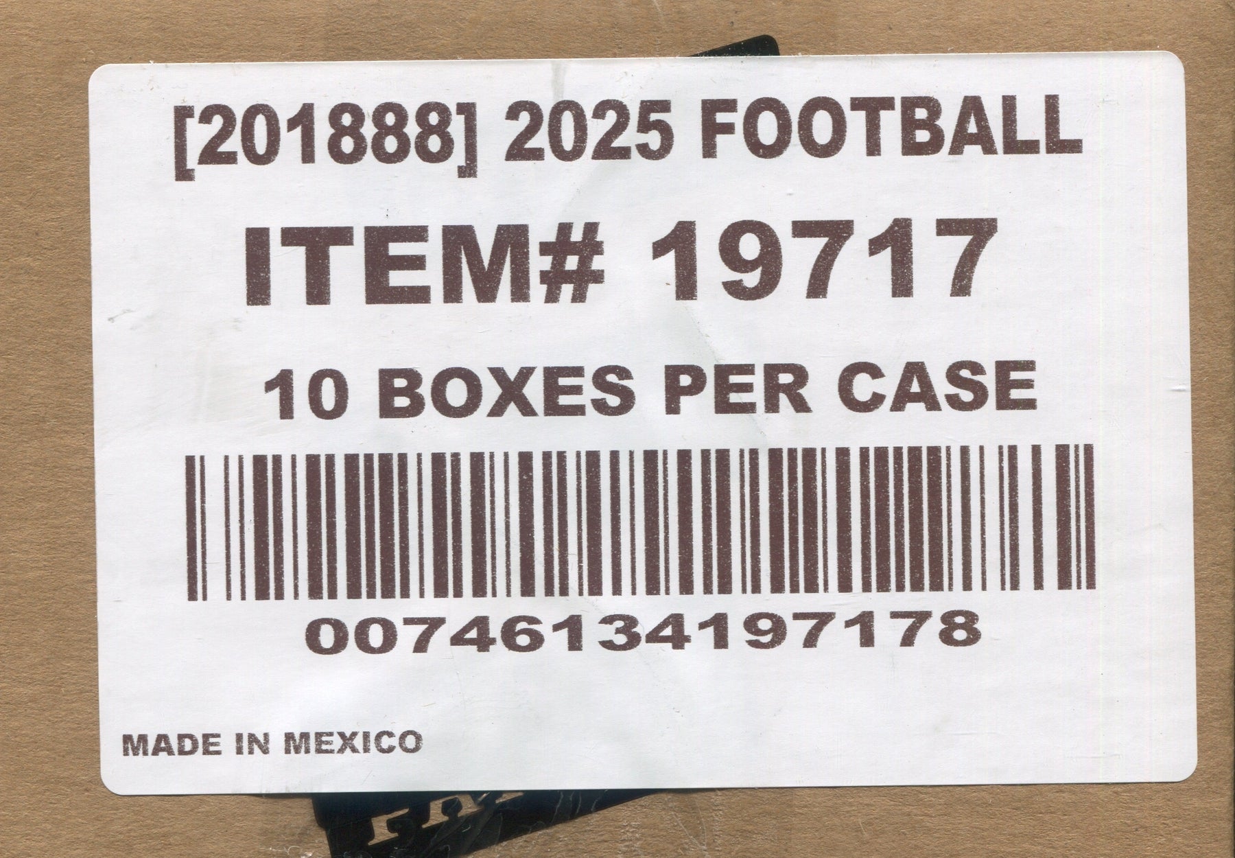 *LAST CASE* 2025 Panini Silhouette Football Hobby, 10 Box Case