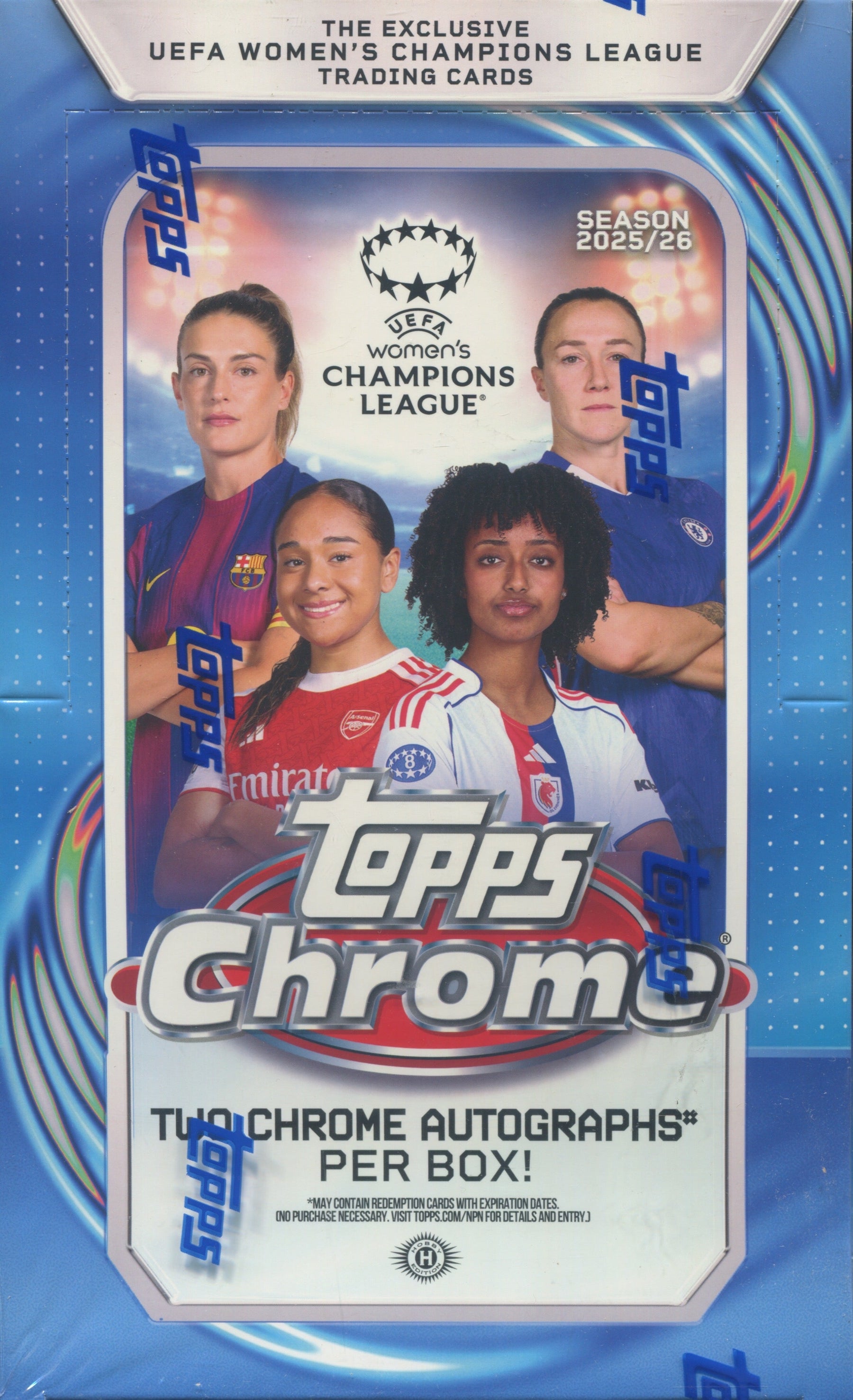 2025-26 Topps UEFA Women's Champions League Chrome Soccer Hobby, 12 Box Case