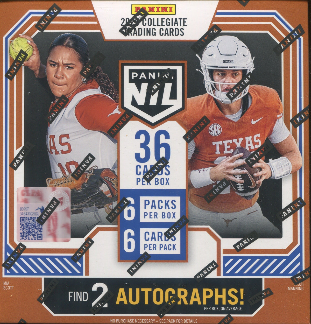 2025 Panini NIL University of Texas Longhorns Hobby, Box