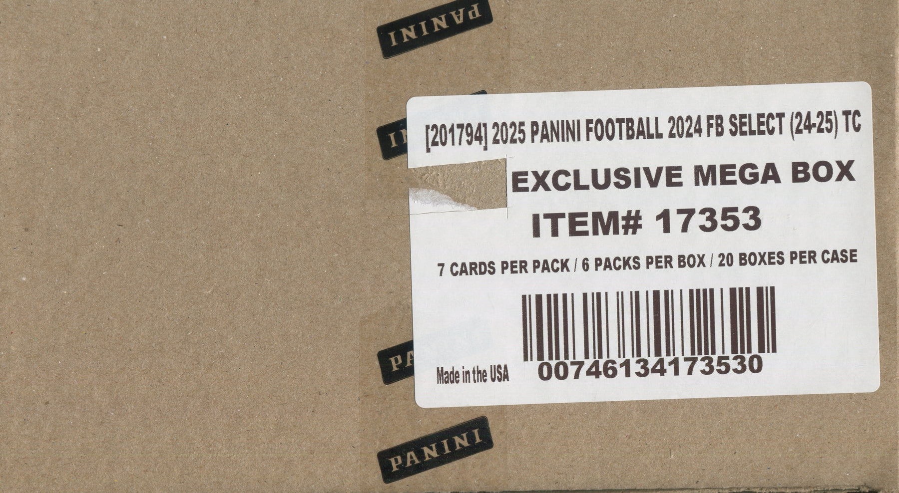 2024 Panini Select Football Mega, 20 Box (Red & Black Shock Die Cut) Case