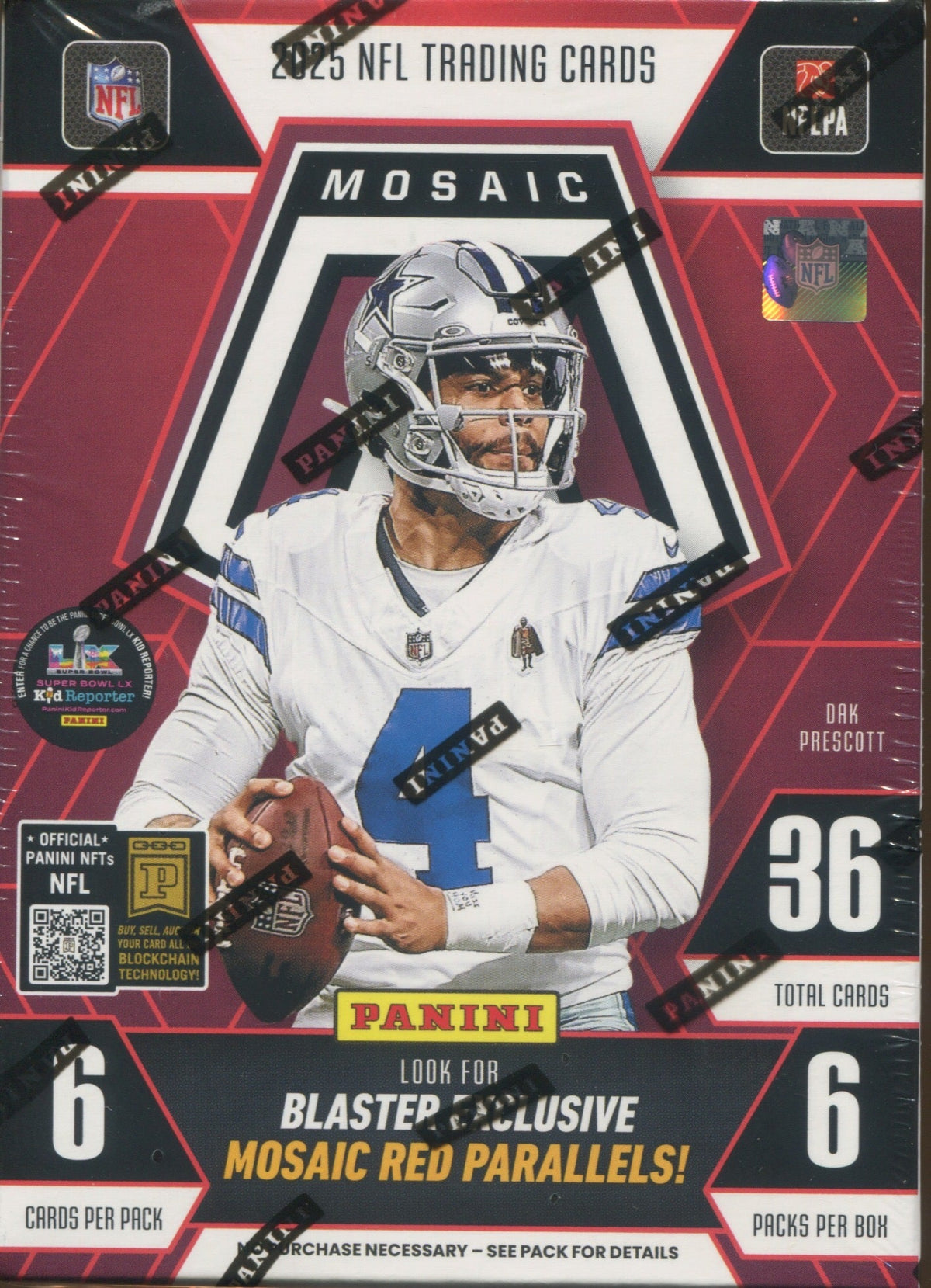 2025 Panini Mosaic Football Hobby Blaster, Box (Mosaic Red)