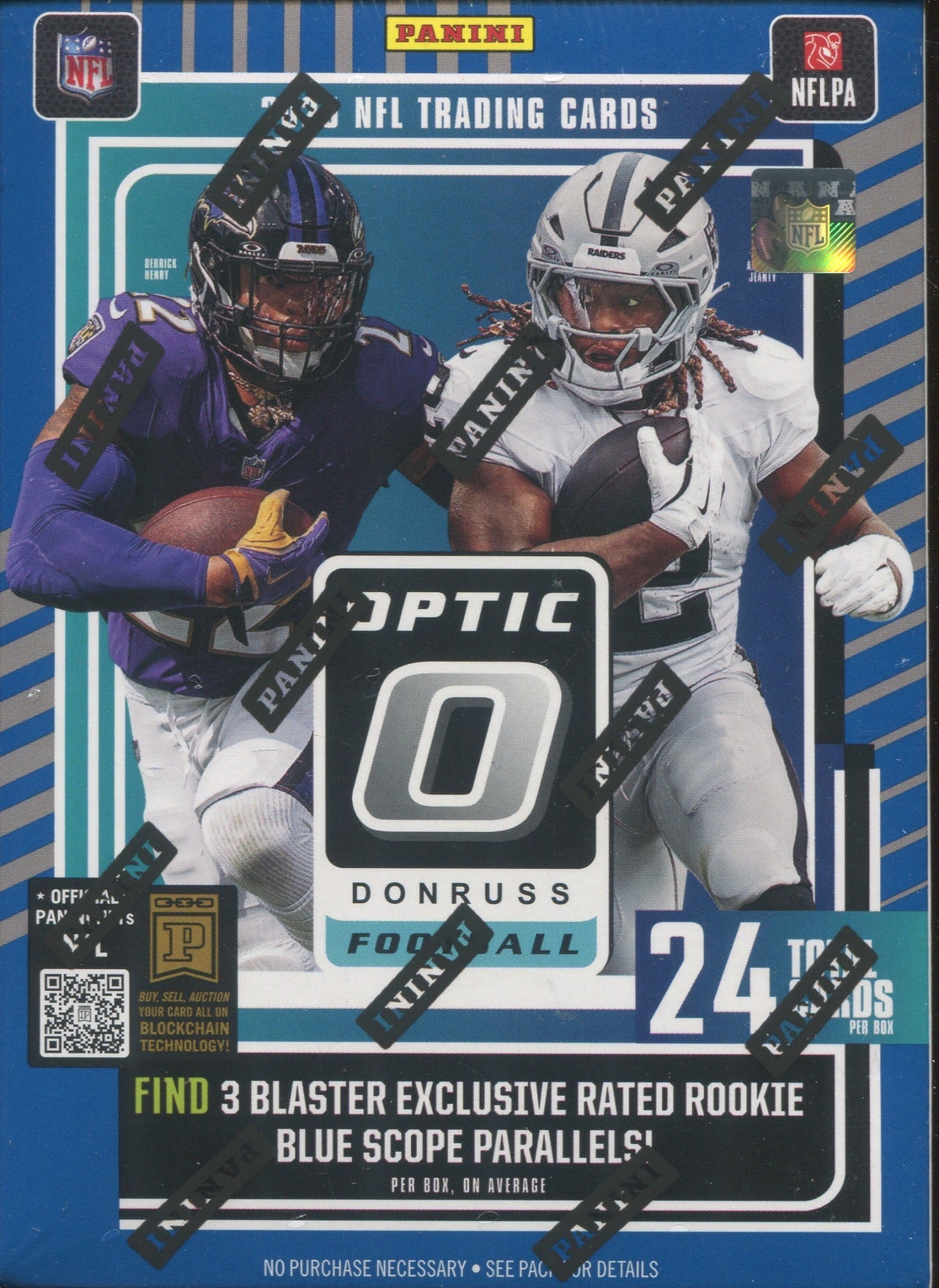 2025 Panini Donruss Optic Football Hobby, Blaster Box (Blue Scope)