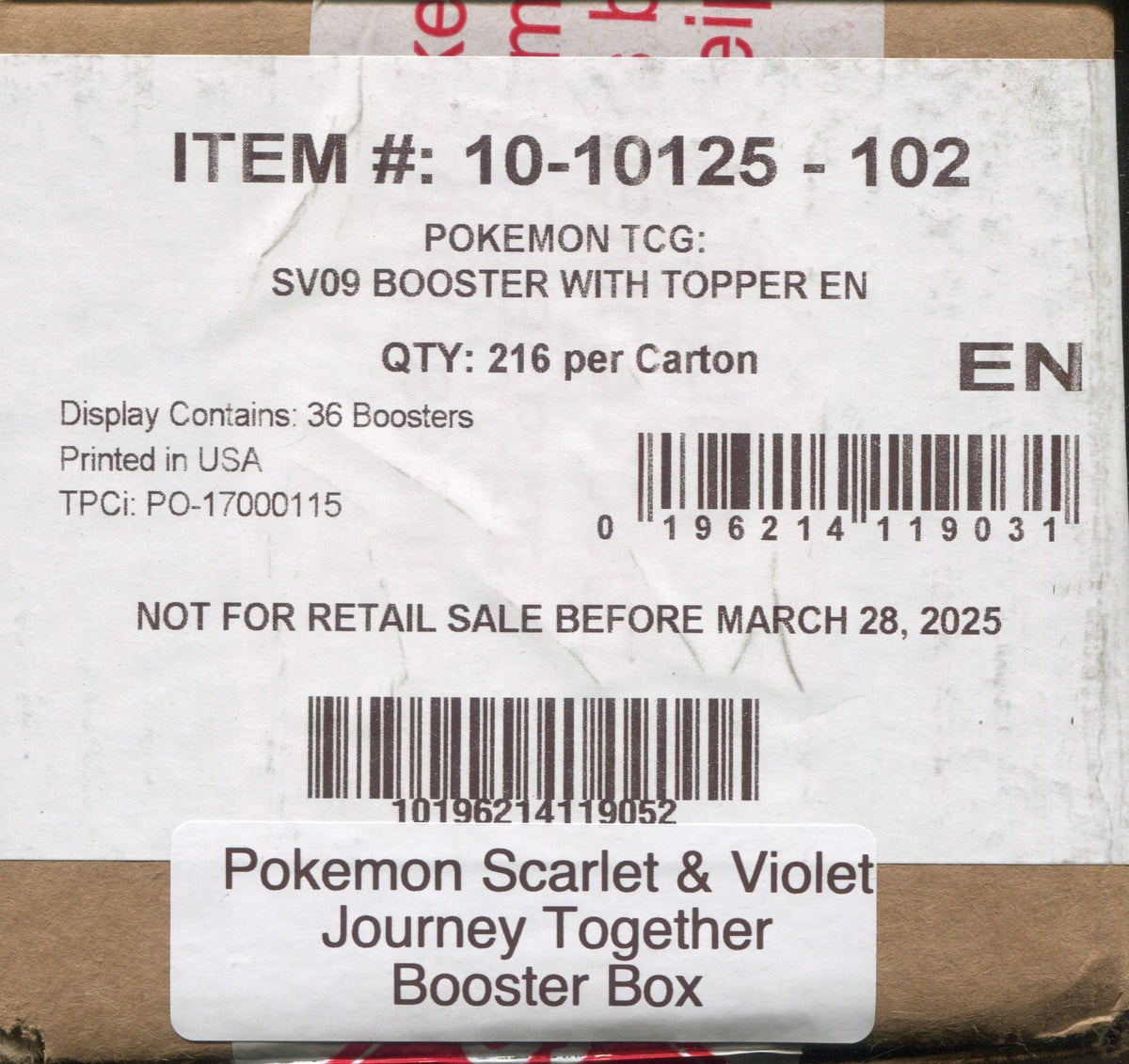 Pokemon Scarlet & Violet Journey Together, 6 Booster Box Case
