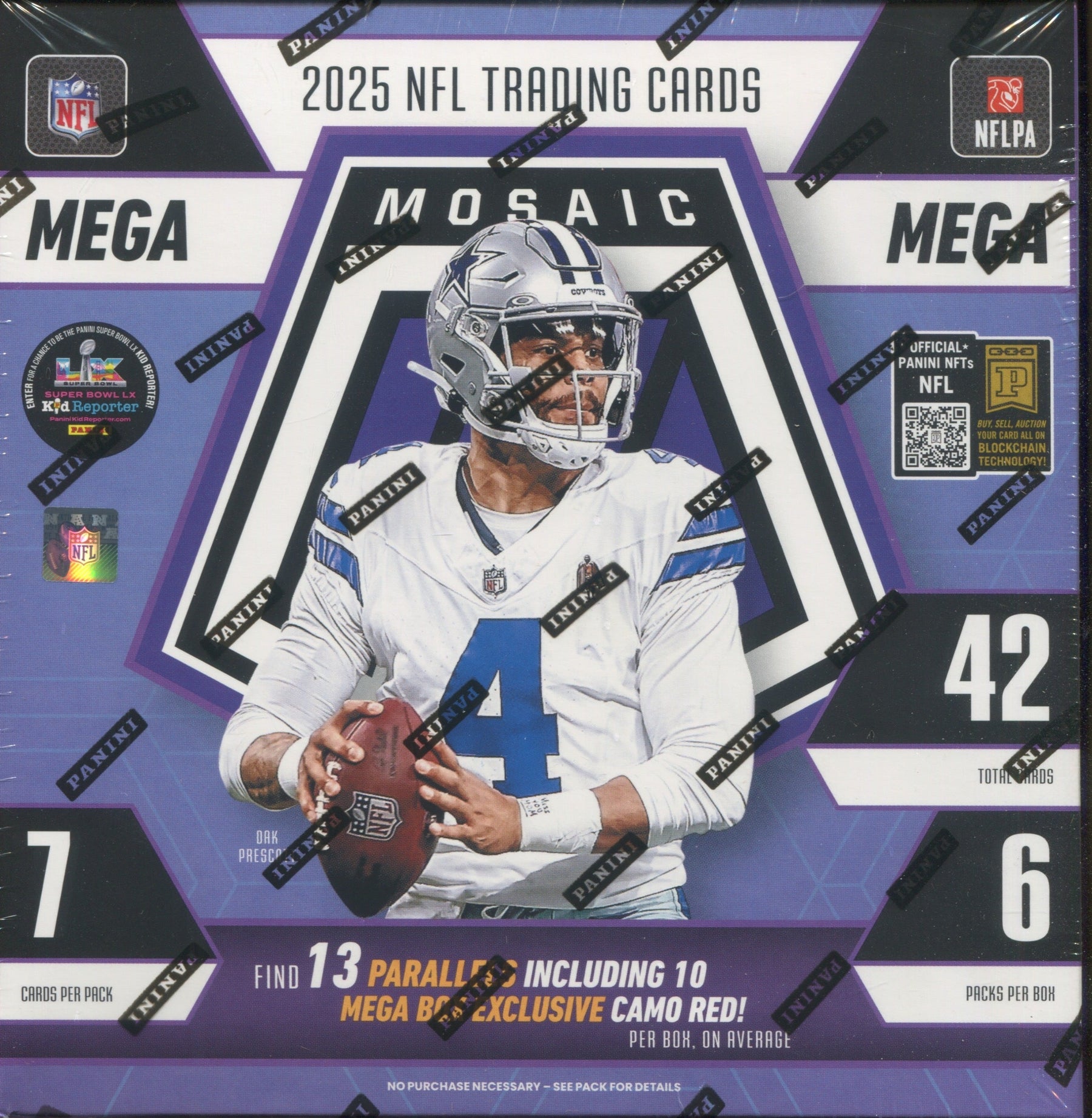 2025 Panini Mosaic Football Hobby, 20 Mega Box Case (Camo Red)