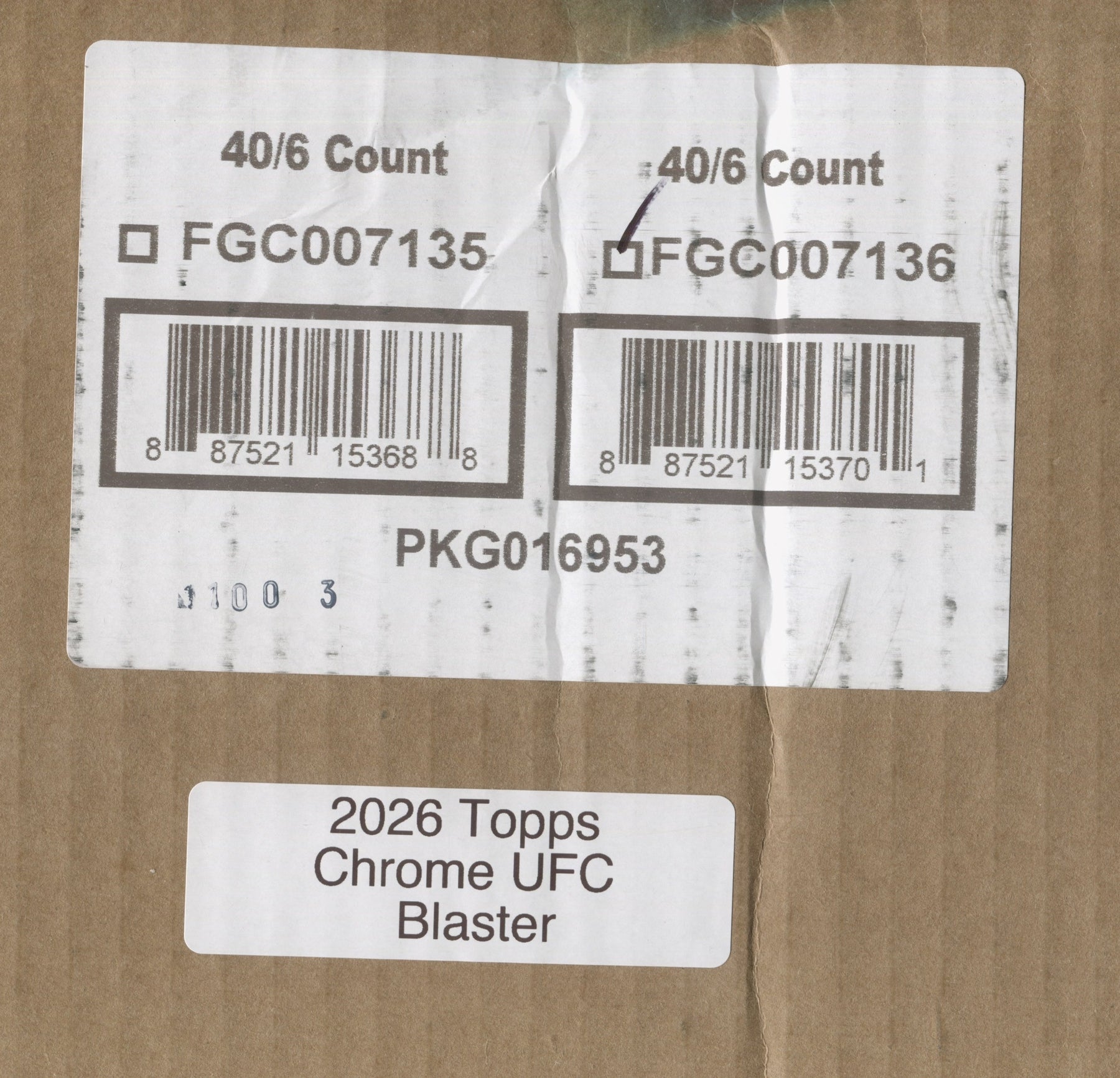 2026 Topps UFC Chrome Blaster, 40 Box Case