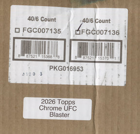 2026 Topps UFC Chrome Blaster, 40 Box Case