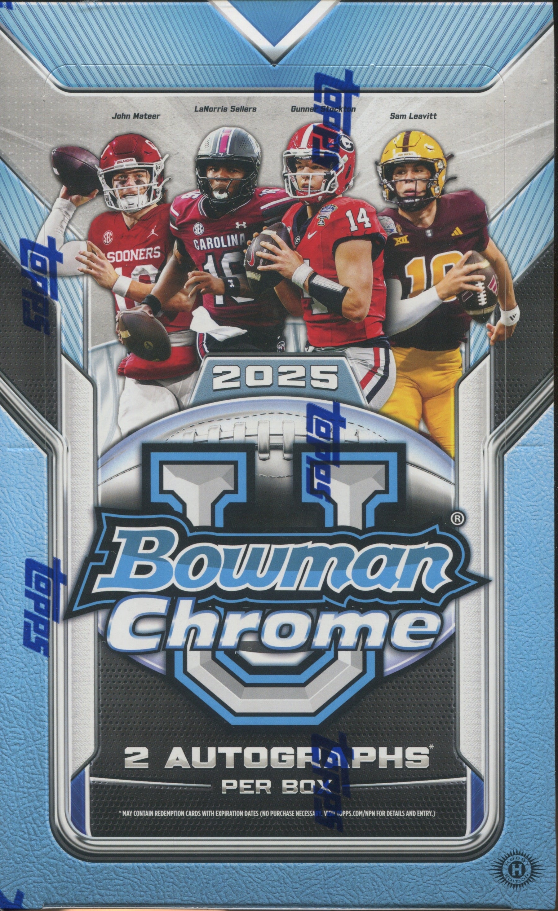 2025 Bowman Chrome University Football Hobby, 12 Box Case