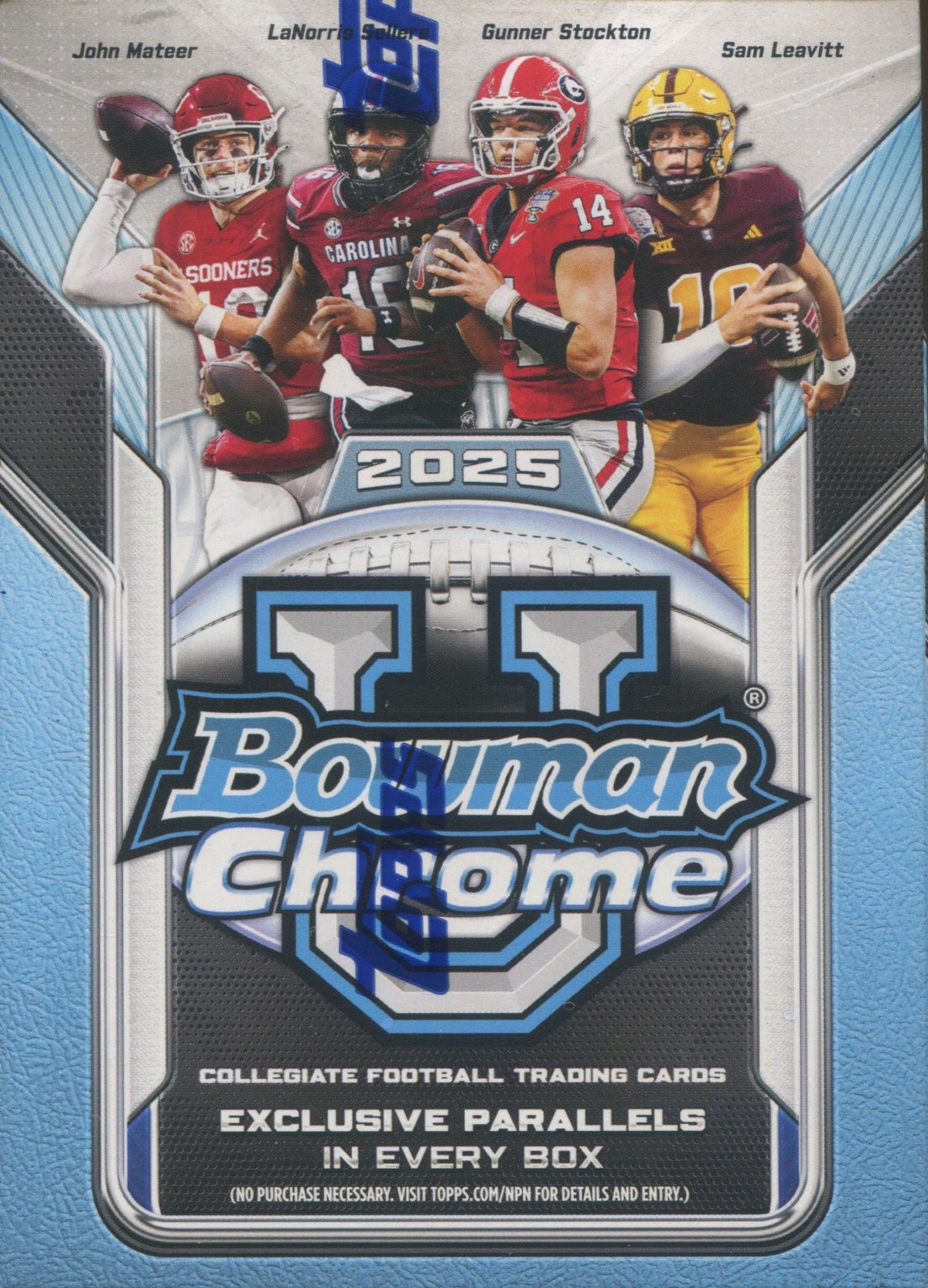 2025 Bowman Chrome University Football Blaster, 40 Box Case