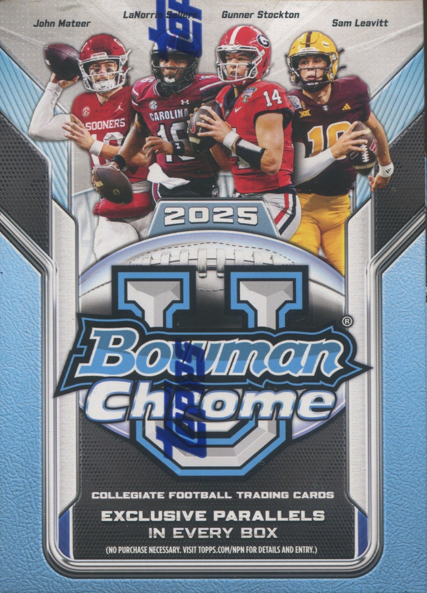 2025 Bowman Chrome University Football Blaster, 40 Box Case