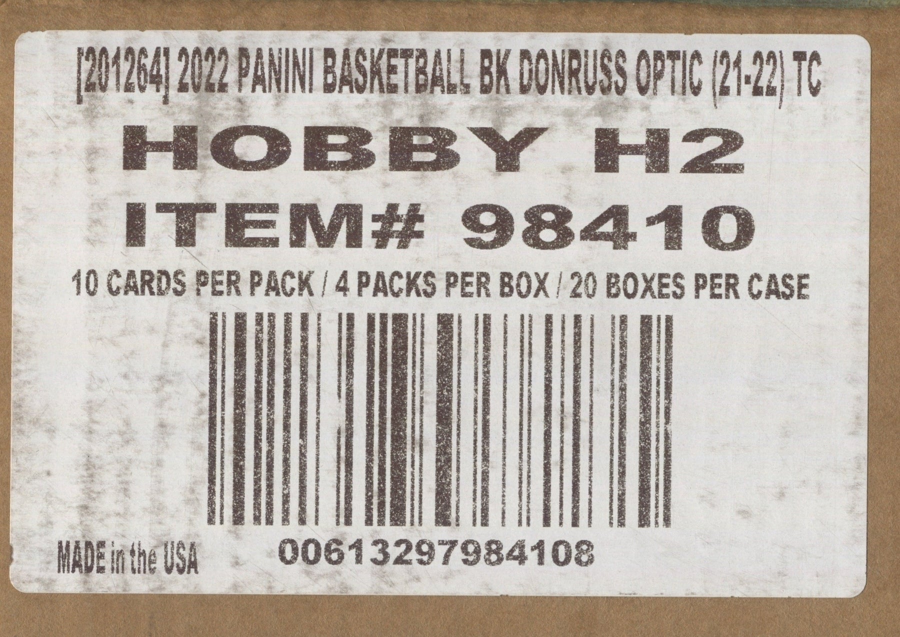 *LAST CASE* 2021-22 Donruss Optic Basketball H2, 20 Box Case