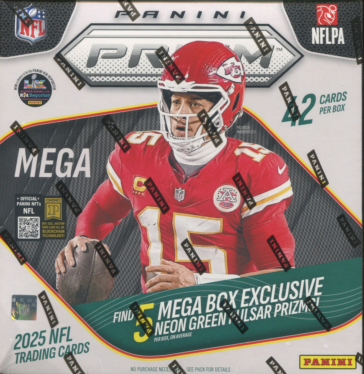 2025 Panini Prizm Football Retail Mega, Box (Neon Green Pulsar)
