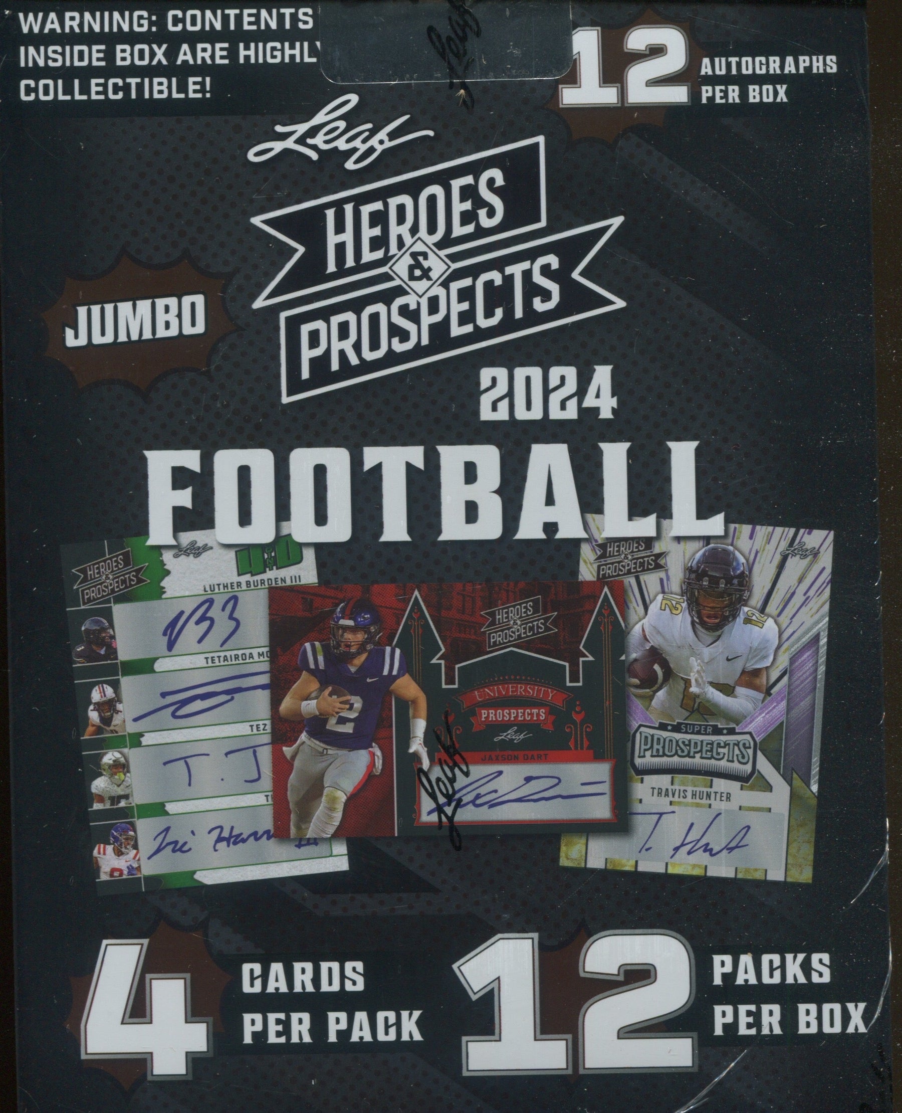 2024 Leaf Heroes & Prospects Football Jumbo, 8 Box Case