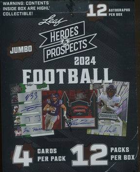 2024 Leaf Heroes & Prospects Football Jumbo, 8 Box Case