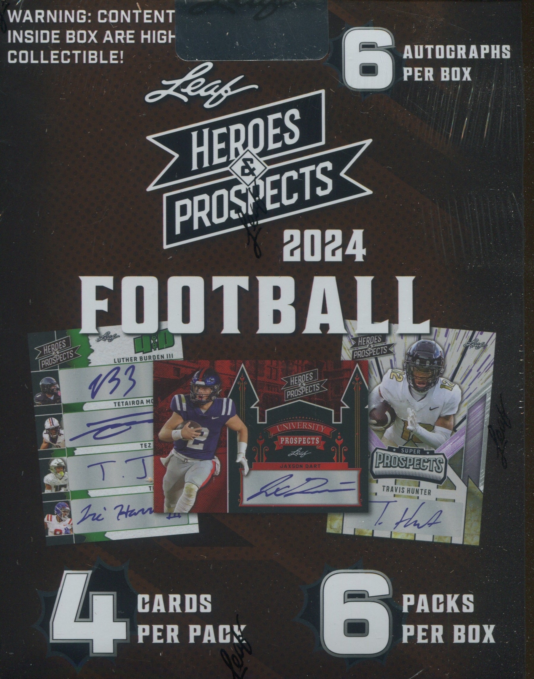 2024 Leaf Heroes & Prospects Football Hobby, Box