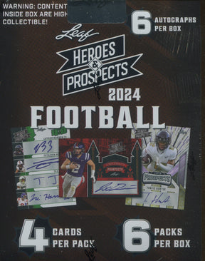 *LAST CASE* 2024 Leaf Heroes & Prospects Football Hobby, 12 Box Case