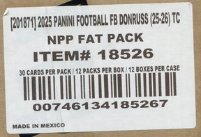2025 Panini Donruss Football Jumbo Value Fat Pack, 12 Box Case