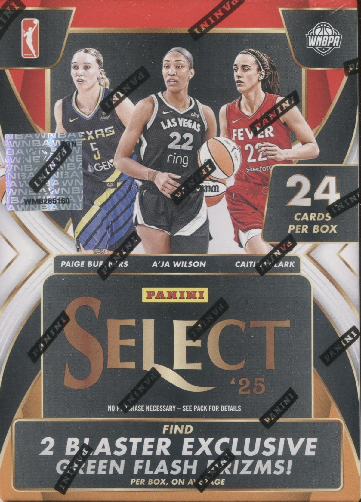 2025 Panini Select WNBA Basketball Hobby Blaster, 20 Box Case (Green Flash Prizms!)