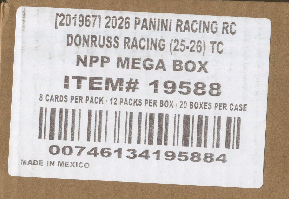 2026 Panini Donruss Racing Mega, 20 Box Case