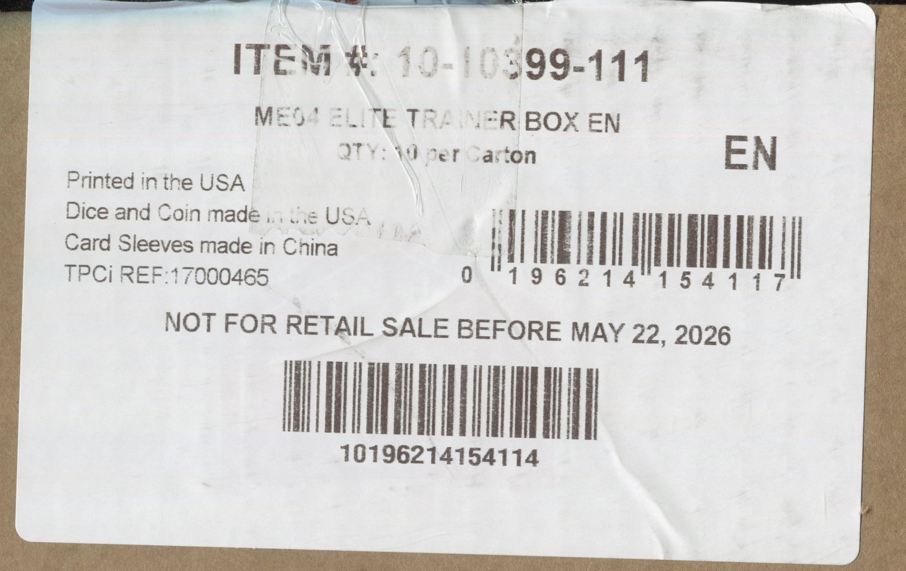 Pokemon Mega Evolution Chaos Rising, 10 Elite Trainer Box (ETB) Case