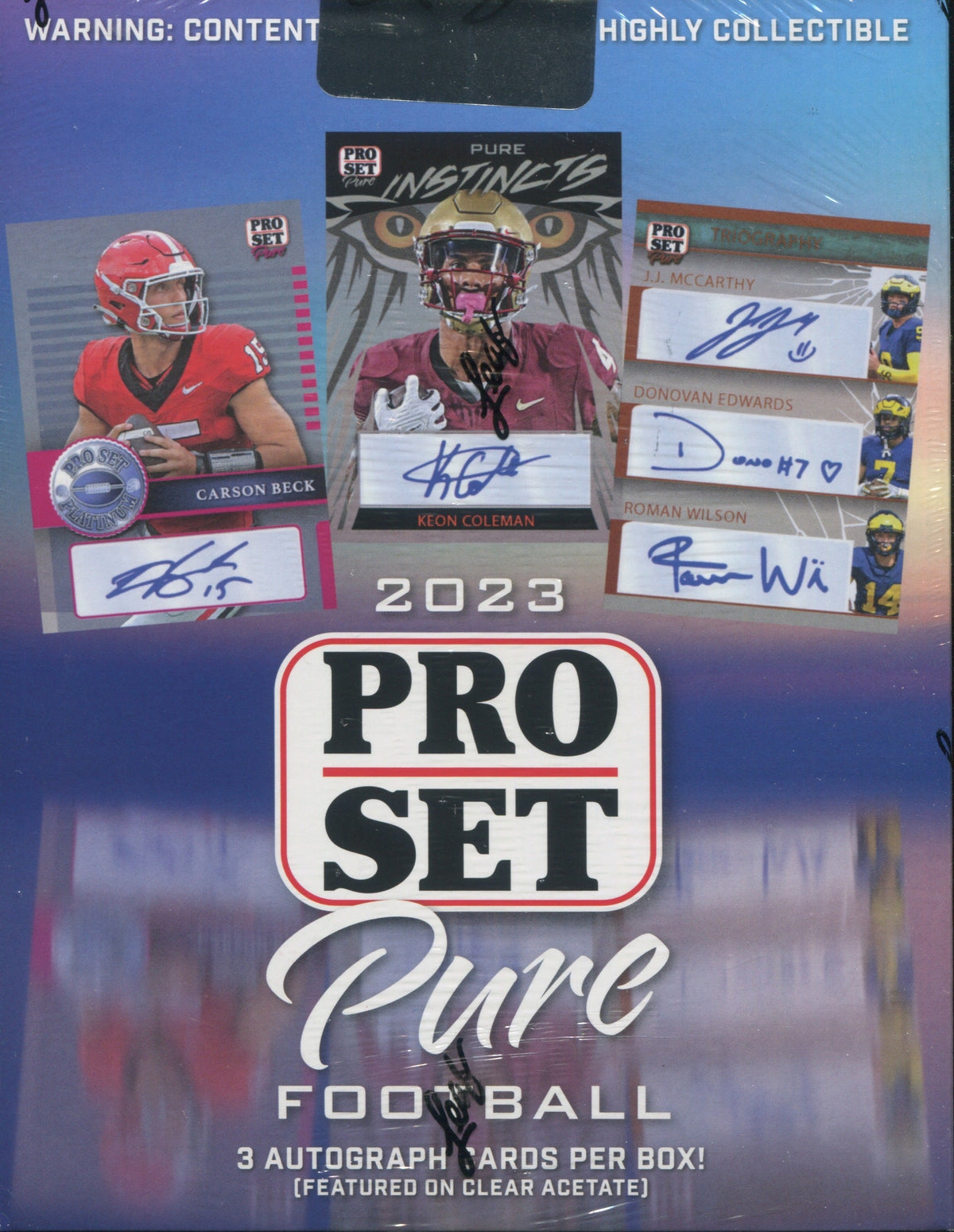2023 Leaf Pro Set Pure Football Hobby, 10 Box Case