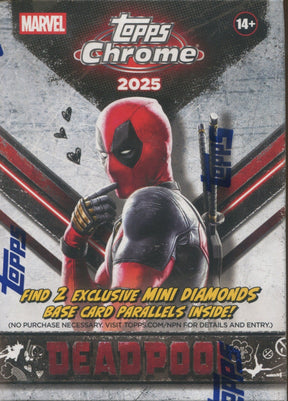2025 Topps Chrome Marvel Deadpool Blaster, 40 Box Case
