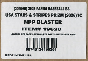 2026 Panini USA Stars & Stripes Prizm Baseball Blaster, 20 Box Case