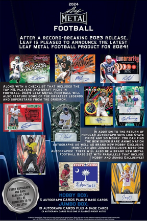2024 Leaf Metal Football Hobby, 12 Box Case