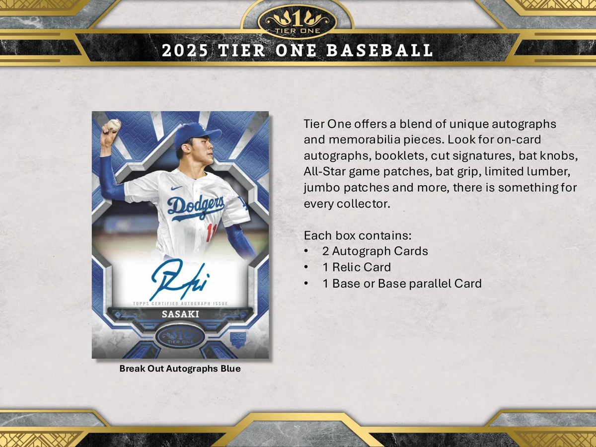 * Last Box * 2025 Topps Tier One Baseball Hobby, Box