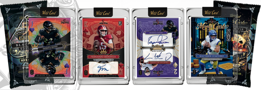2026 Wild Card Five Card Draw Stacked Deck Gold Football Black Tie Edition Brick Hobby, Box