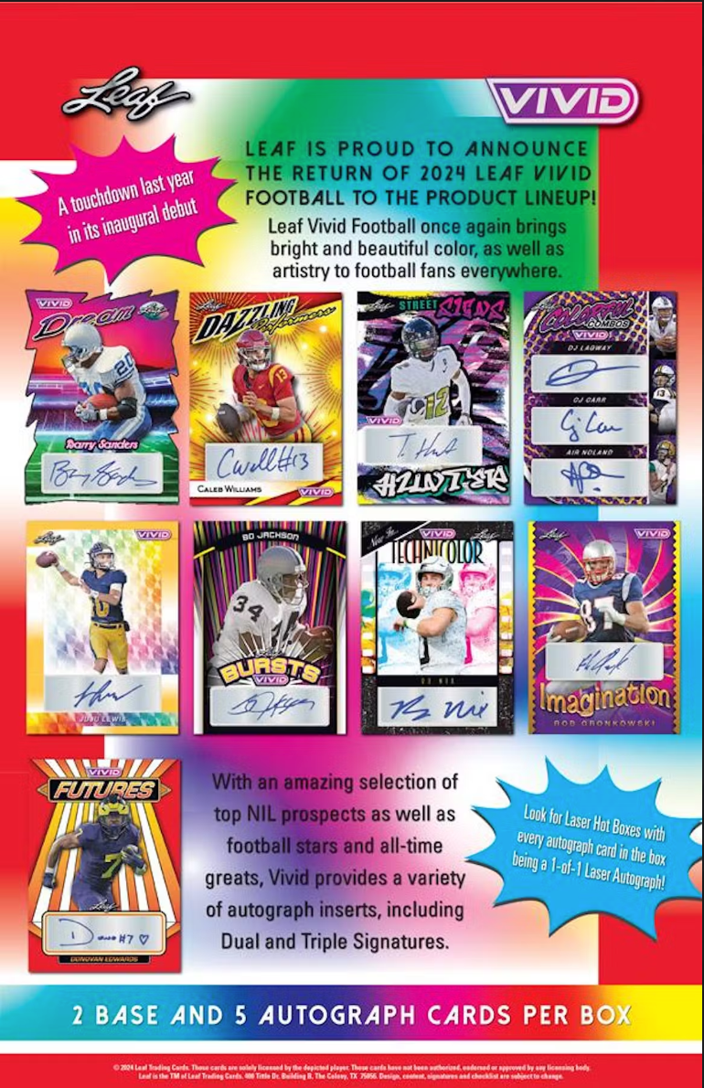 2024 Leaf Vivid Football Hobby, Box